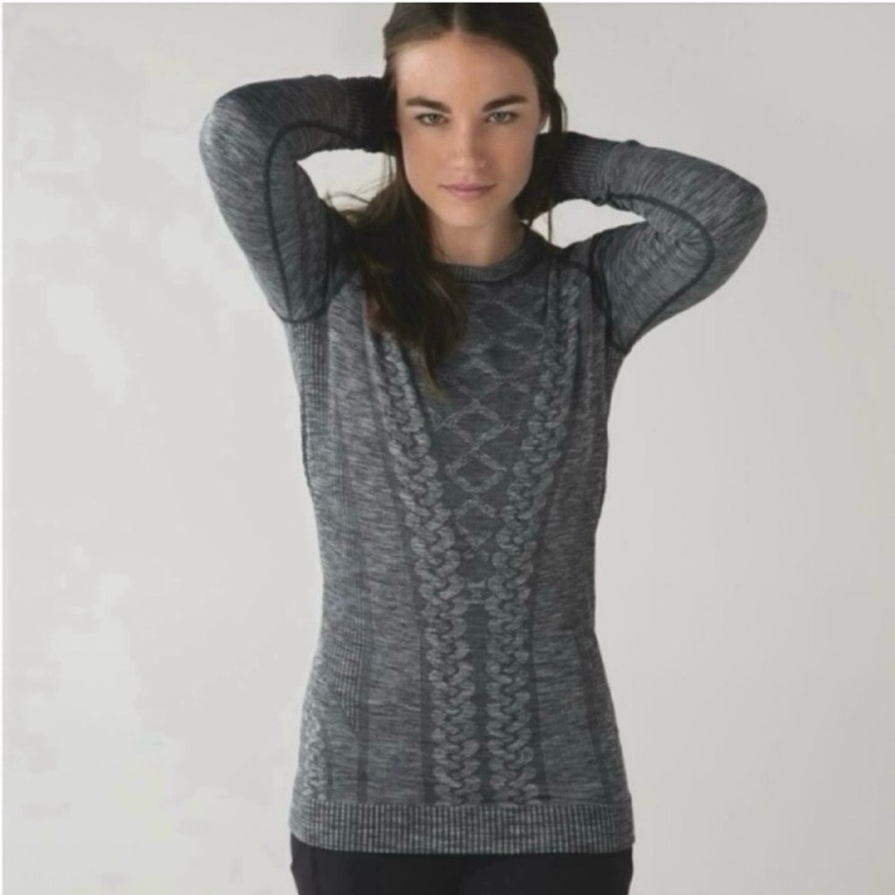 Lululemon Rest Less Pullover (Second Release) Heathered Black Sz 4